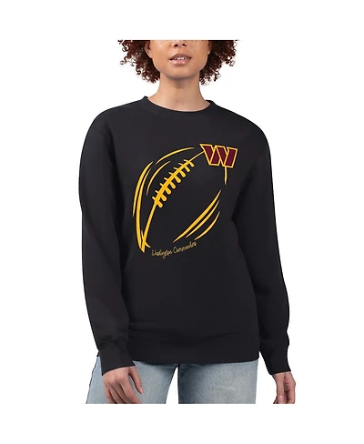 G-iii 4Her by Carl Banks Women's Washington Commanders Football Logo Graphic Fleece Tri-Blend Pullover Sweatshirt