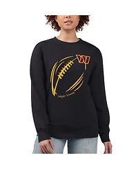 G-iii 4Her by Carl Banks Women's Washington Commanders Football Logo Graphic Fleece Tri-Blend Pullover Sweatshirt