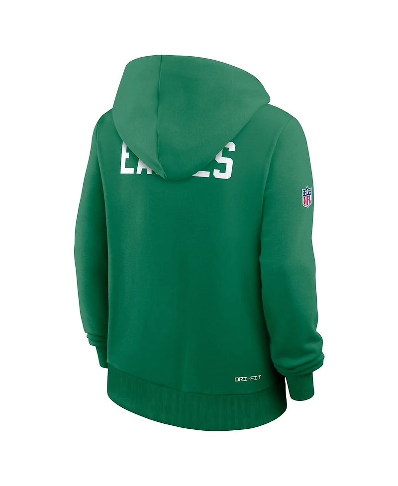 Nike Women's Kelly Green Philadelphia Eagles Throwback Sideline Standard Issue Dri-fit Hoodie