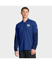 Nike Men's Royal New York Giants Sideline Dri-fit Half-Zip Pullover Hoodie