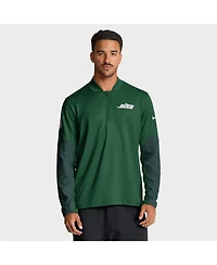 Nike Men's Green New York Jets Sideline Dri-fit Half-Zip Pullover Hoodie