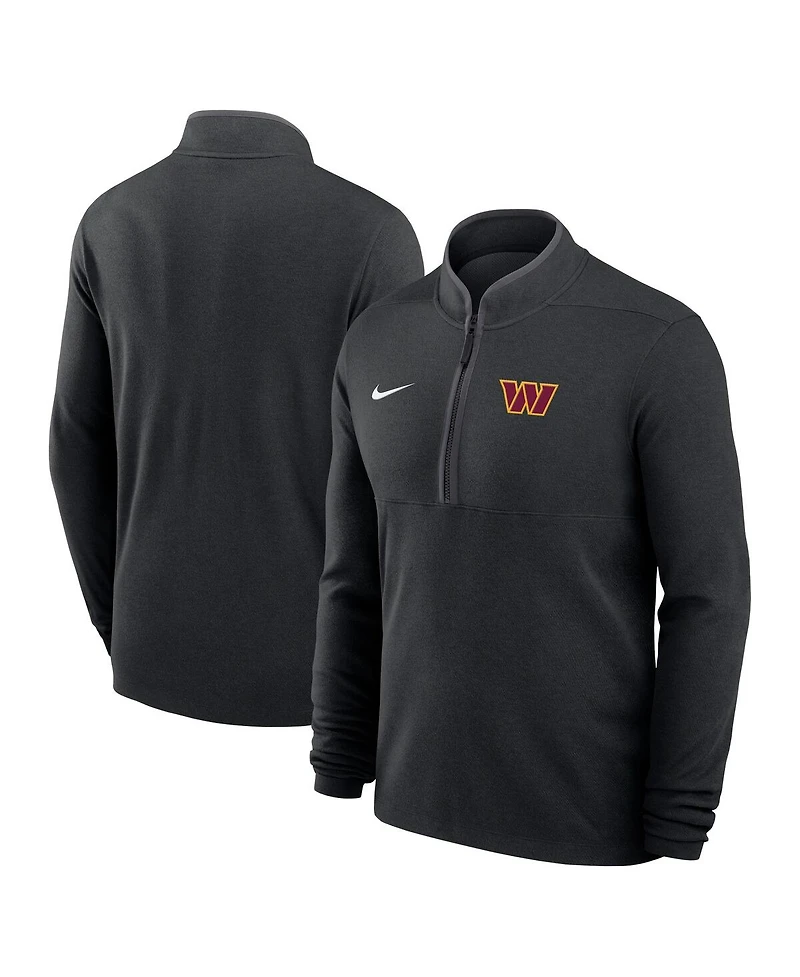 Nike Men's Black Washington Commanders Lightweight Victory Dri-fit Half-Zip Pullover Hoodie