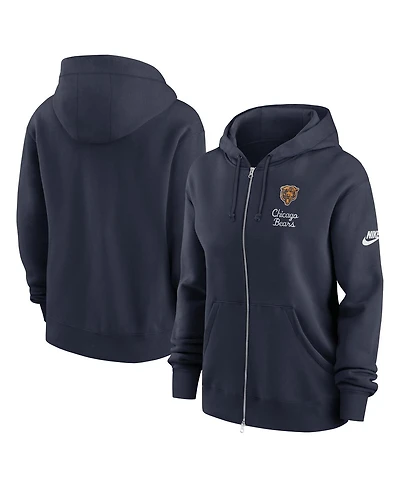 Nike Women's Navy Chicago Bears Phoenix Rewind Full-Zip Hoodie