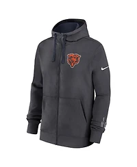 Nike Men's Anthracite Chicago Bears Primetime Club Full-Zip Hoodie