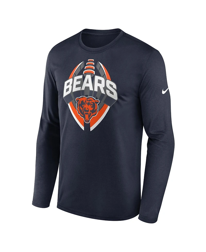 Nike Men's Navy Chicago Bears Primetime Legend Icon Performance Long Sleeve T-Shirt
