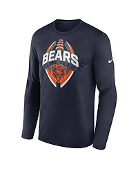 Nike Men's Navy Chicago Bears Primetime Legend Icon Performance Long Sleeve T-Shirt