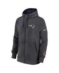 Nike Men's Anthracite New England Patriots Primetime Club Full-Zip Hoodie