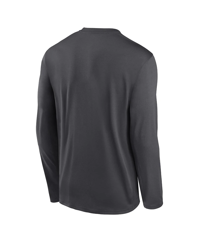 Nike Men's Anthracite New York Giants Primetime Legend Icon Performance Long Sleeve T-Shirt