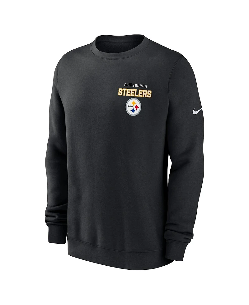 Nike Men's Black Pittsburgh Steelers Primetime Club Fleece Pullover Sweatshirt