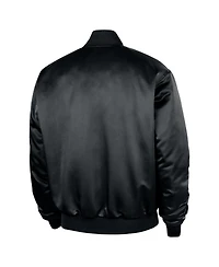 Nike Men's Black Nba Authentic Lenticular Woven Satin Full-Snap Therma-fit Jacket