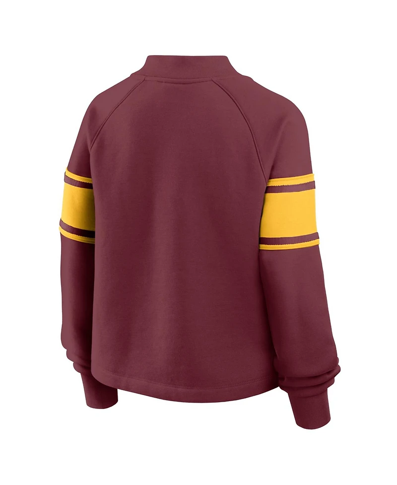 Fanatics Women's Maroon Minnesota Golden Gophers Oversized Hometown Premium Punt Coverage Raglan Pullover Sweatshirt