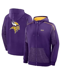 Fanatics Men's Purple Minnesota Vikings Checkdown Pass Full-Zip Hoodie