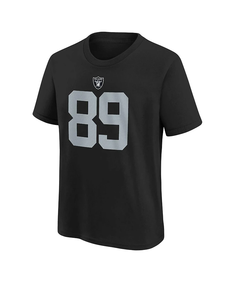 Nike Big Boys and Girls Brock Bowers Black Las Vegas Raiders Player Name Number T-Shirt