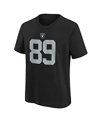 Nike Big Boys and Girls Brock Bowers Black Las Vegas Raiders Player Name Number T-Shirt