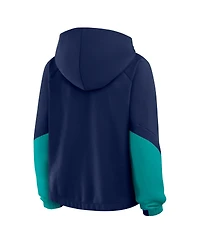 Fanatics Women's Navy Seattle Mariners Oversized Time to Win Pullover Hoodie