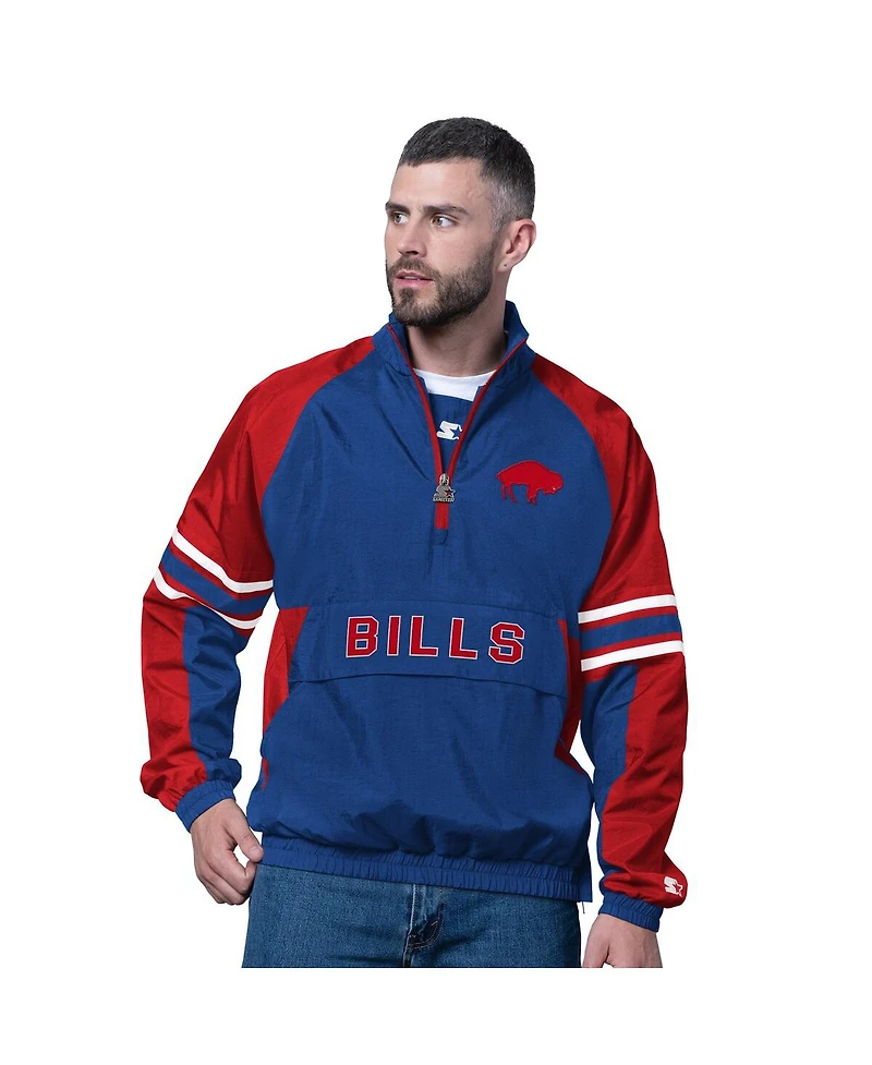 Starter Men's Royal Buffalo Bills Vintage Logo Prospect Half-Zip Pullover