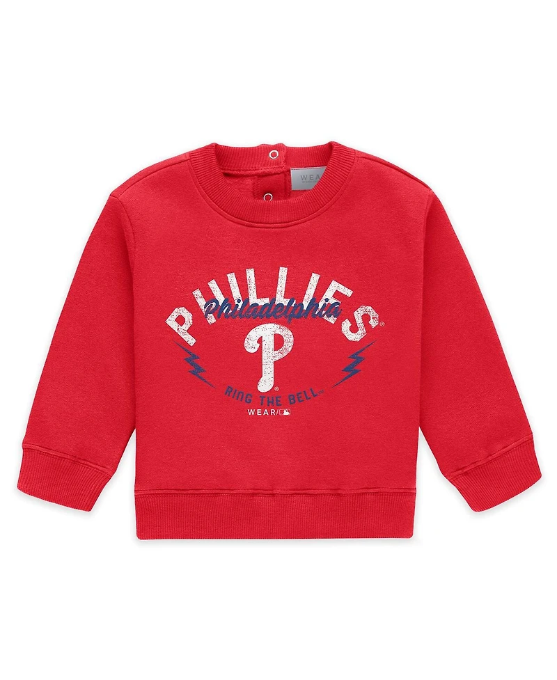 Wear by Erin Andrews Newborn 2-Piece Red Philadelphia Phillies Fleece Crewneck and Pants Set