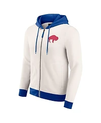 Darius Rucker Collection by Fanatics Men's Cream Buffalo Bills Distressed Graphics Full-Zip Hoodie