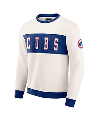Darius Rucker Collection by Fanatics Men's Cream Chicago Cubs Color block Crewneck Sweatshirt