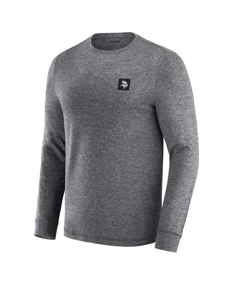 J. Palmer Men's Heather Black Minnesota Vikings Four Down Long Sleeve T-Shirt