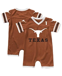 Colosseum Baby Boys and Girls Newborn Texas Orange Longhorns Bumpo Football Romper