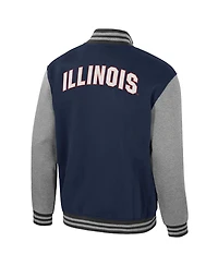 Colosseum Men's Navy Illinois Fighting Illini Ambi-Turner Full-Zip Varsity Jacket