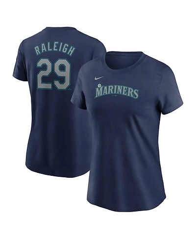 Nike Women's Cal Raleigh Navy Seattle Mariners Fuse Name Number T-Shirt