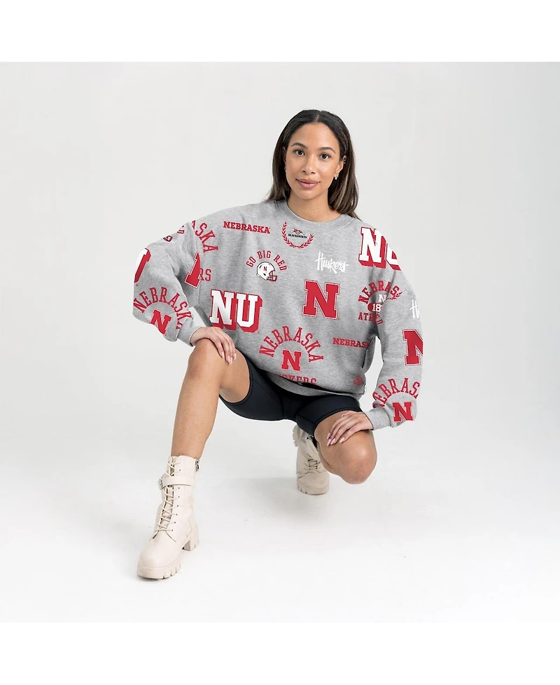 Gameday Couture Women's Gray Nebraska Huskers Always on Repeat Fleece Sweatshirt