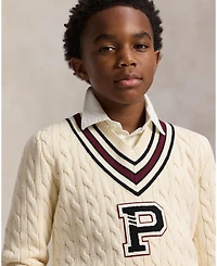 Polo Ralph Lauren Boys 8-20 Stripe Detail Cricket Sweater