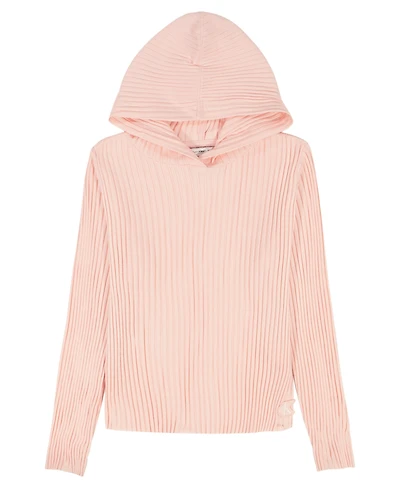 Calvin Klein Girls 7-16 Chunky Rib Zip Front Hoodie