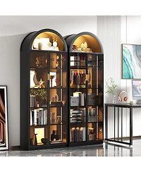 Vlsrka 76" 8-Tier Display Cabinet with 3-Color Motion Led