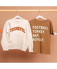 Sweet Wink Toddler Boys Football Turkey Nap Repeat Thanksgivinghort Sleeve T-Shirt