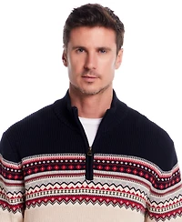 Weatherproof Vintage Men's Maine Two Tone Quarter Zip Sweater