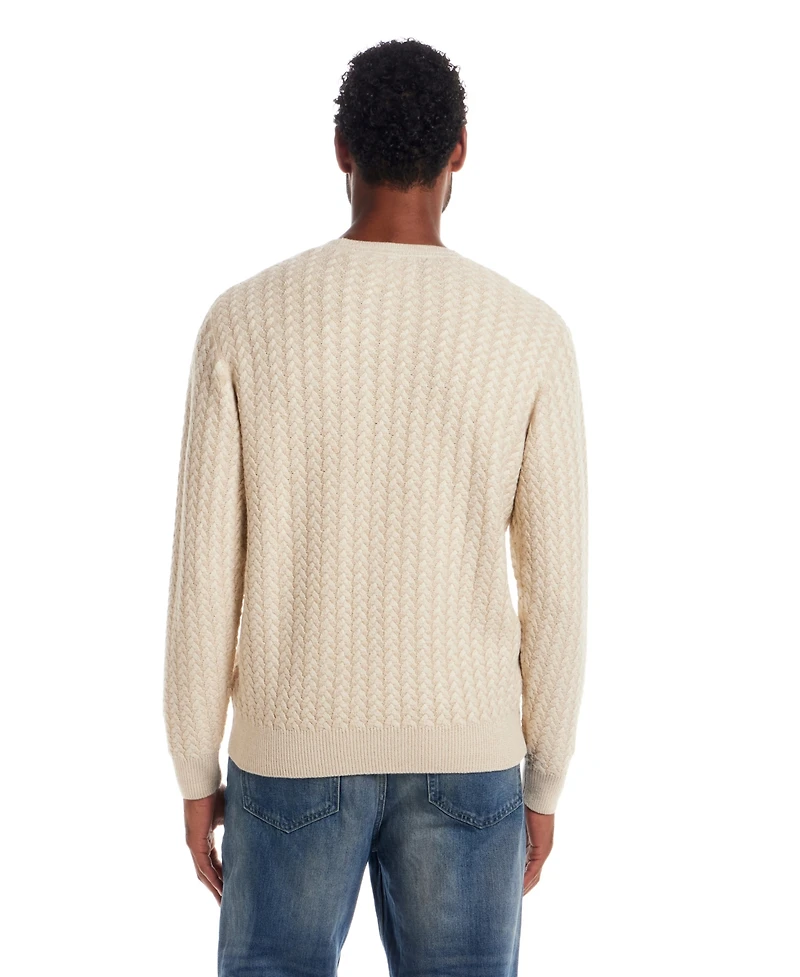 Weatherproof Vintage Men's Braided Crewneck Sweater