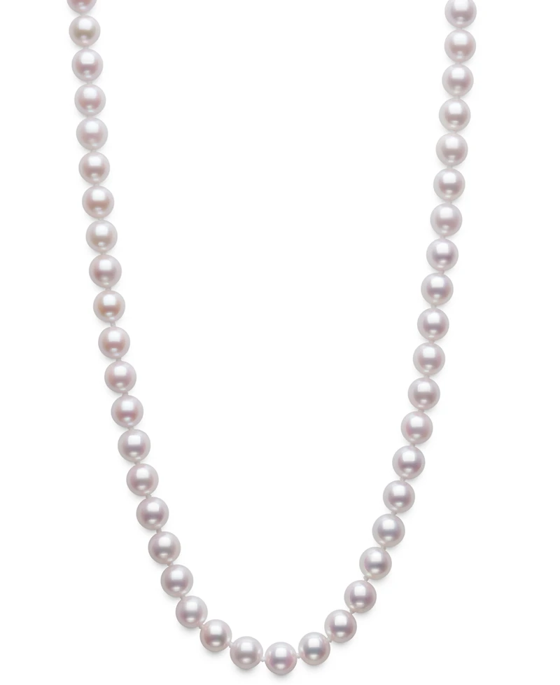 Belle de Mer Cultured Akoya Pearl (7-7.5mm) Necklace in 14k Gold