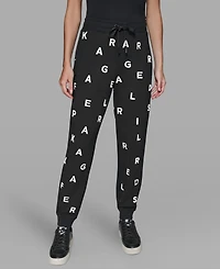 Karl Lagerfeld Paris Women's Logo Detail Pull on Joggers
