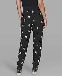 Karl Lagerfeld Paris Women's Logo Detail Pull on Joggers