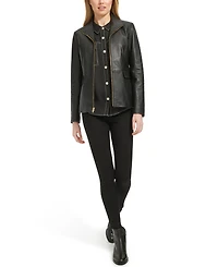 Cole Haan Women's Zip-Front Leather Jacket