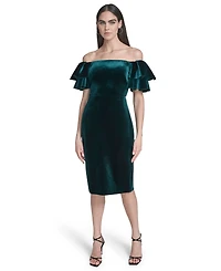 Eliza J Women's Velvet Off-The-Shoulder Dress