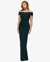 Xscape Women's Off The Shoulder Back Slit Dress