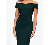 Xscape Women's Off The Shoulder Back Slit Dress