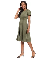 London Times Petite Crewneck Midi Dress