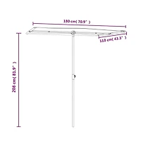 vidaXL Garden Parasol Bordeaux Red Polyester, Aluminum Medium