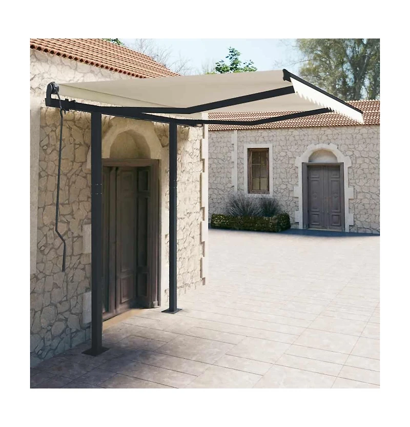 Awning Post Set Anthracite Iron 118.1x96.5 in