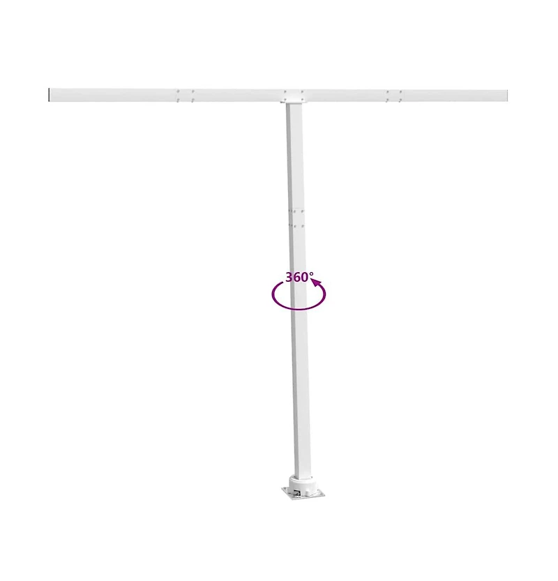 vidaXL Awning Post Set White Iron 118.1x96.5 in Rotatable