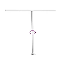 vidaXL Awning Post Set White Iron 118.1x96.5 in Rotatable