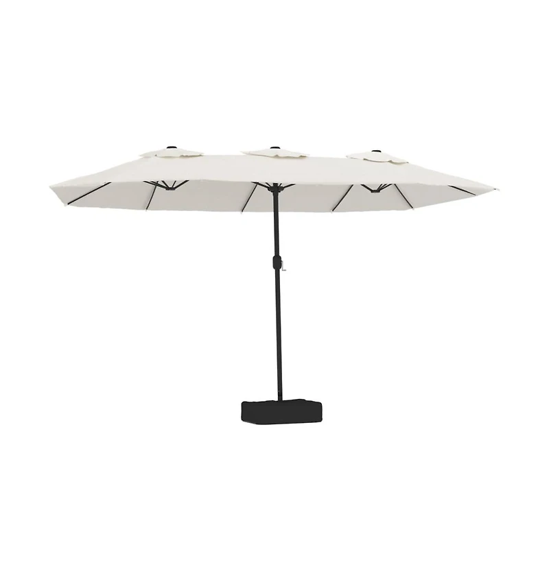 Garden Parasol Sand White Polyester Large Garden Parasol