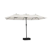 Garden Parasol Sand White Polyester Large Garden Parasol