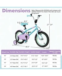 Hongge Kids Bike with Adjustable Handlebar and Saddle Purple-14 Inches