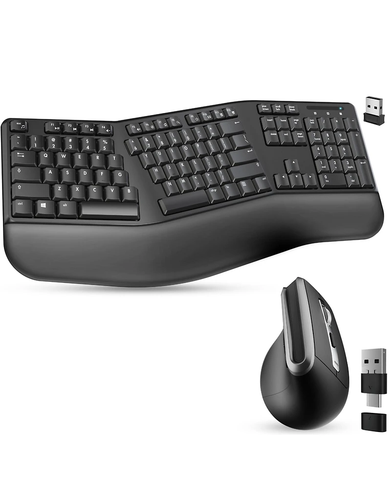 Delton G20 Wireless Ergonomic Keyboard & Optical Vertical Mouse Set (DKMKITERG20-wb)